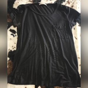 Active Basic Black Short-Sleeve Pocket Tee